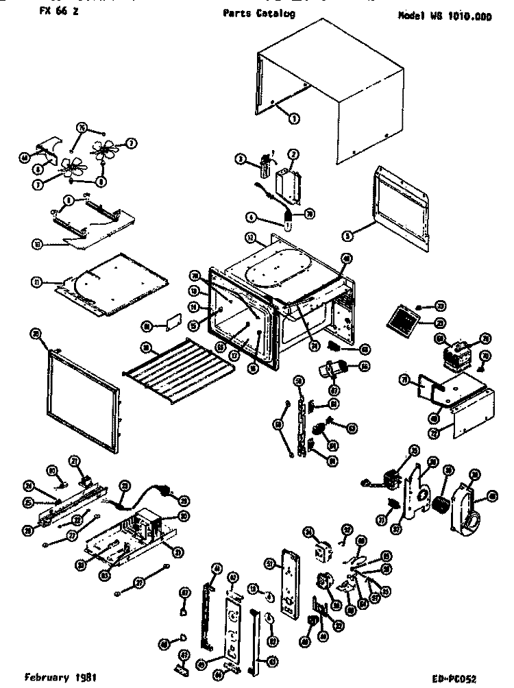Page 1 Diagram and Parts List for WG1010000 WG1010.00 0 Amana Microwave