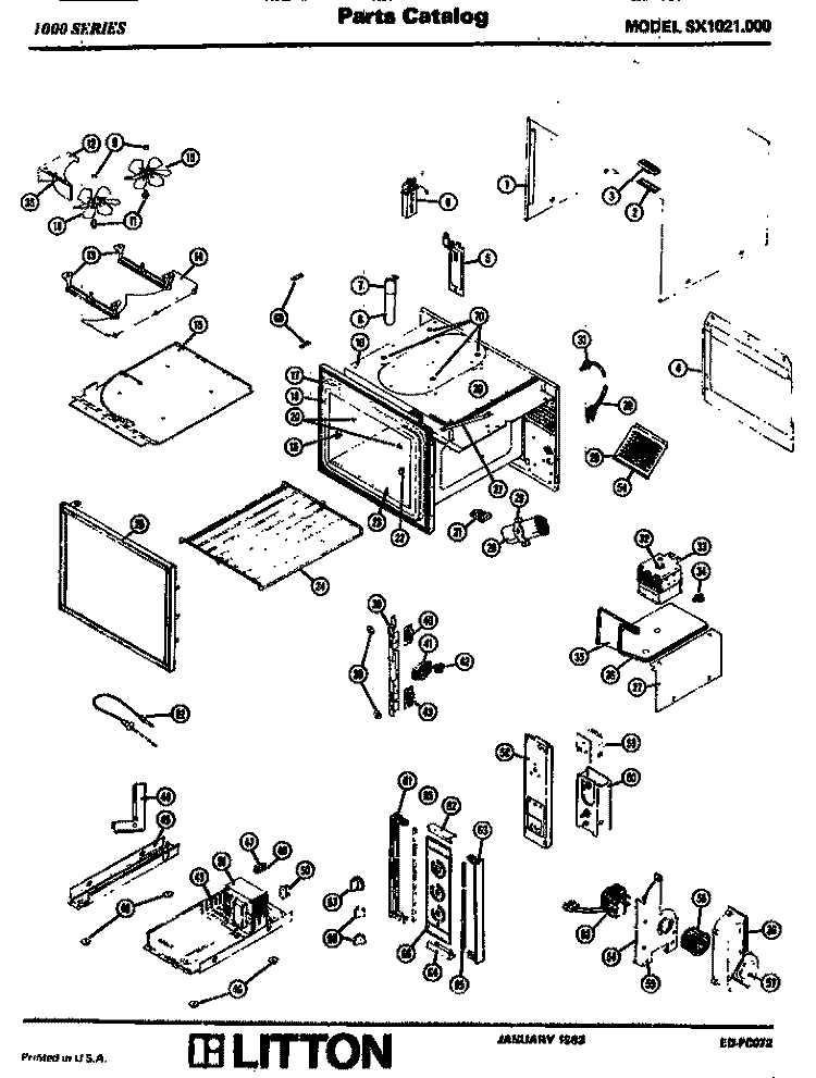 Page 1 Diagram and Parts List for SX1021000 SX1021.00 0 Amana Microwave
