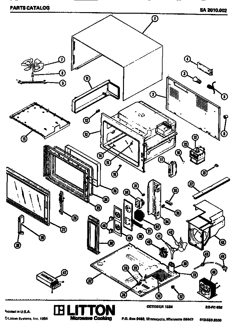Page 1 Diagram and Parts List for SA2010002 SA2010.00 2 Amana Microwave