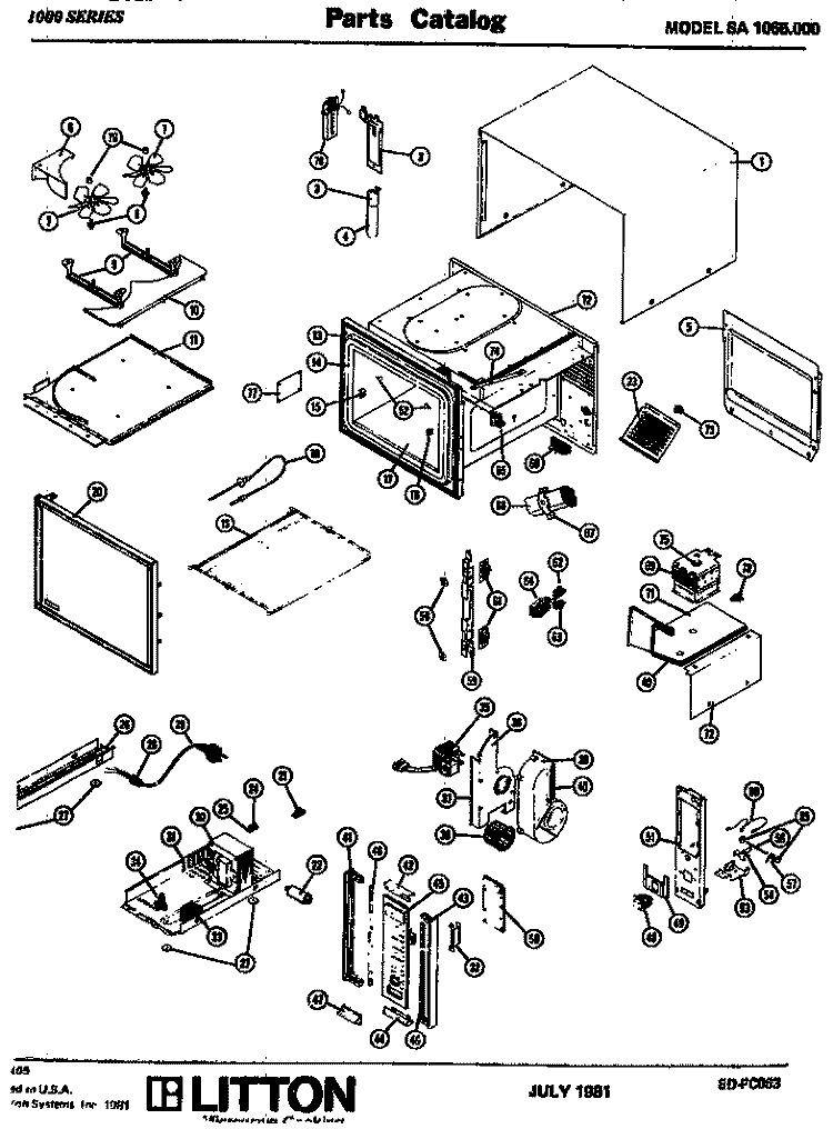 Page 1 Diagram and Parts List for SA1065000 SA1065.00 0 Amana Microwave