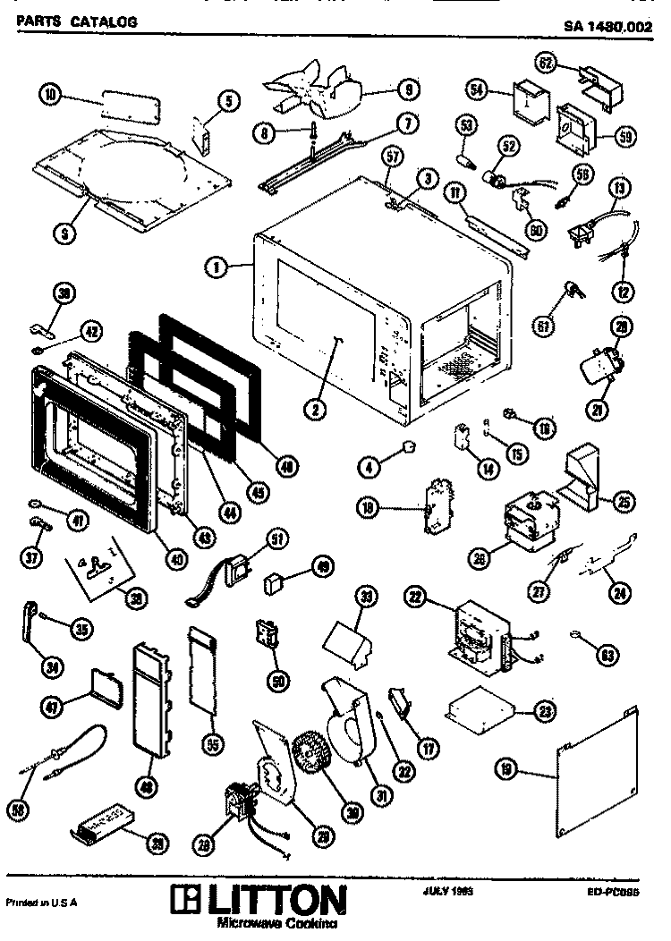 Page 1 Diagram and Parts List for SA1480002 SA1480.00 2 Amana Microwave