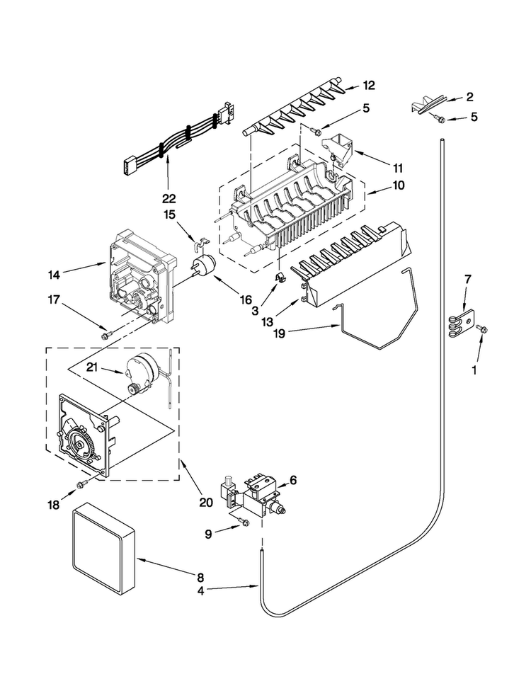 Icemaker Parts Diagram and Parts List for MSD2574VEW10  Maytag Refrigerator