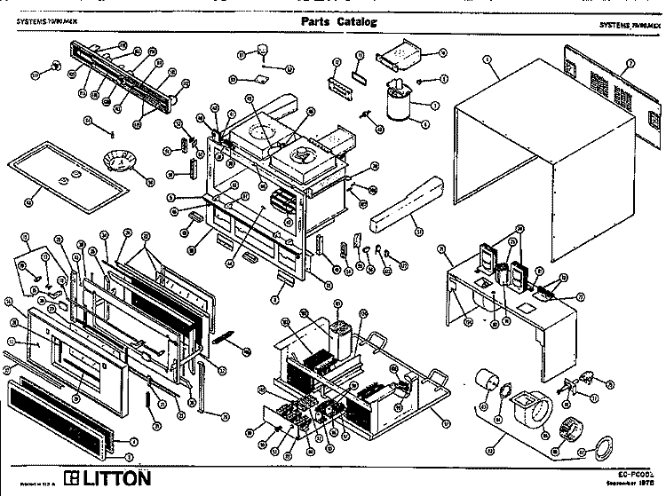 Page 1 Diagram and Parts List for 70/80MEX  Amana Microwave