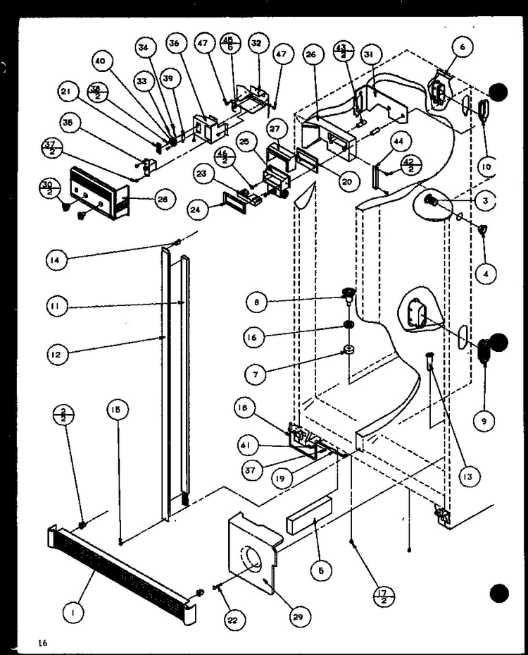 Refrigerator Diagram and Parts List for SBD20H-P7836031W  Amana Refrigerator