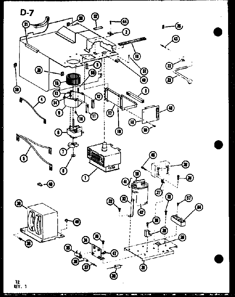 Transformer And Magnetron Diagram and Parts List for CRC-8-P75260-2M  Amana Microwave