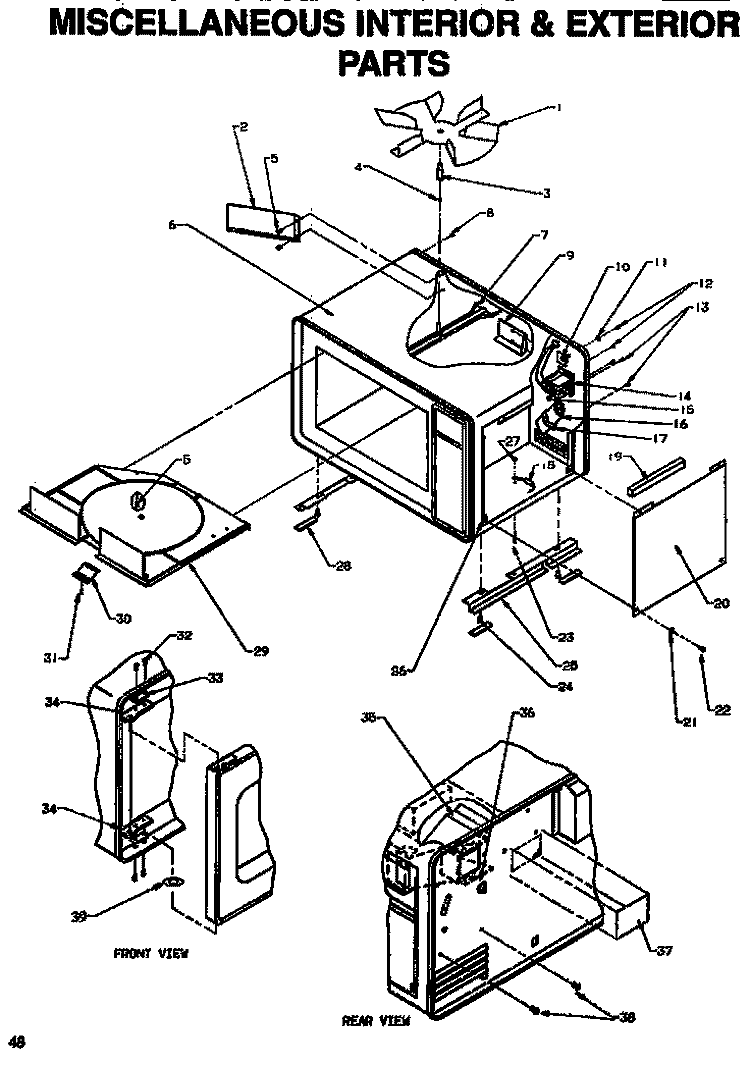 MISCELANEOUS INTERIOR & EXTERIOR Diagram and Parts List for DEFS900I P1189701M Amana Microwave