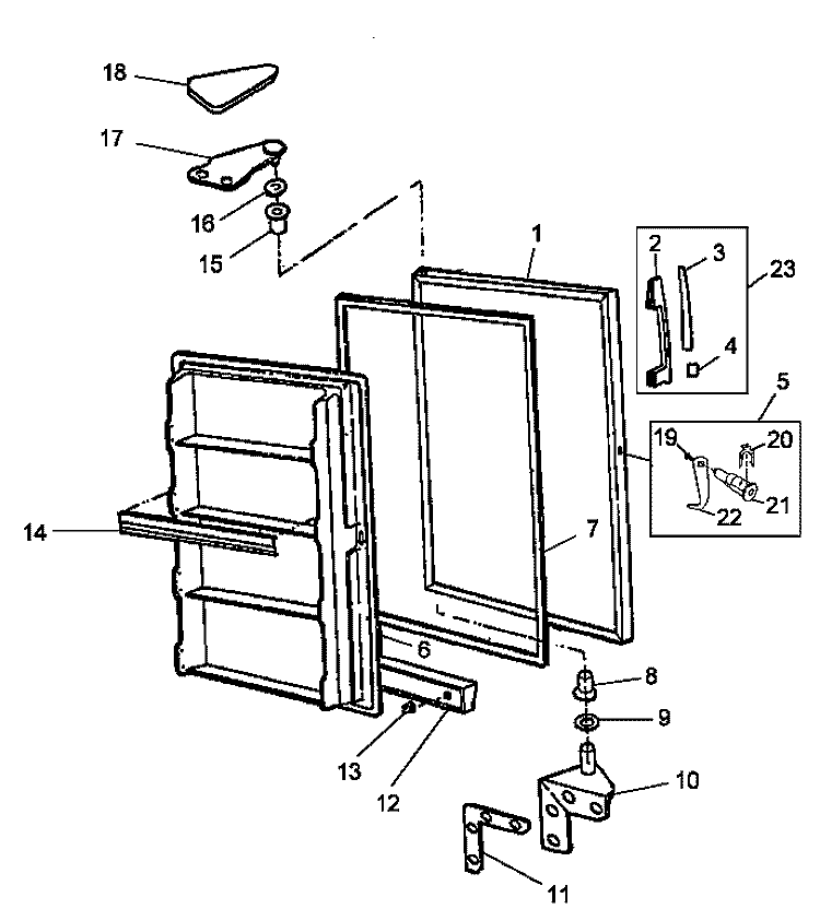 FZ DOOR Diagram and Parts List for ESUF17HW P1179613W W Amana Freezer