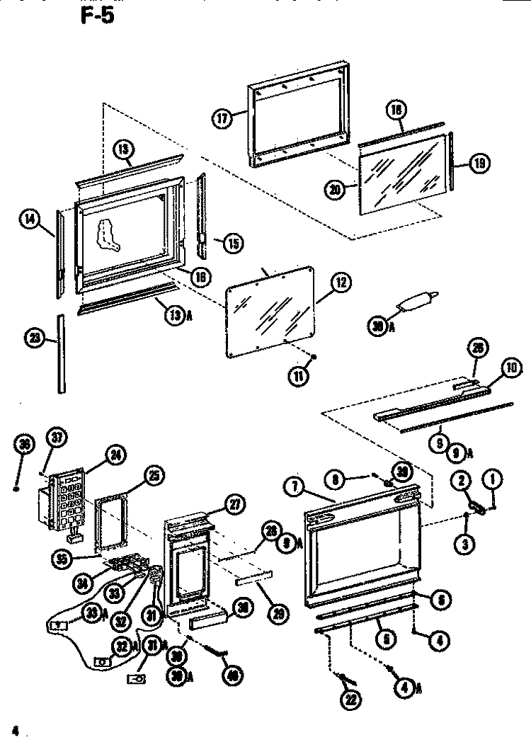 EXTERIOR Diagram and Parts List for RR56 P7311603M Amana Microwave
