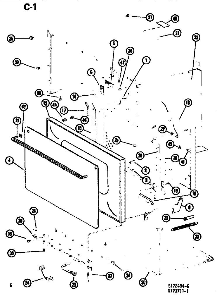 EXTERIOR Diagram and Parts List for RR57D P7399501M Amana Microwave