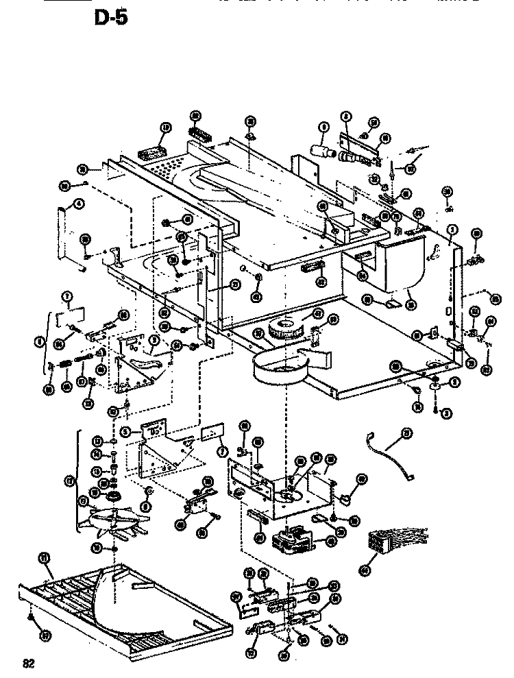 INTERIOR Diagram and Parts List for RR59T P7399601M Amana Microwave