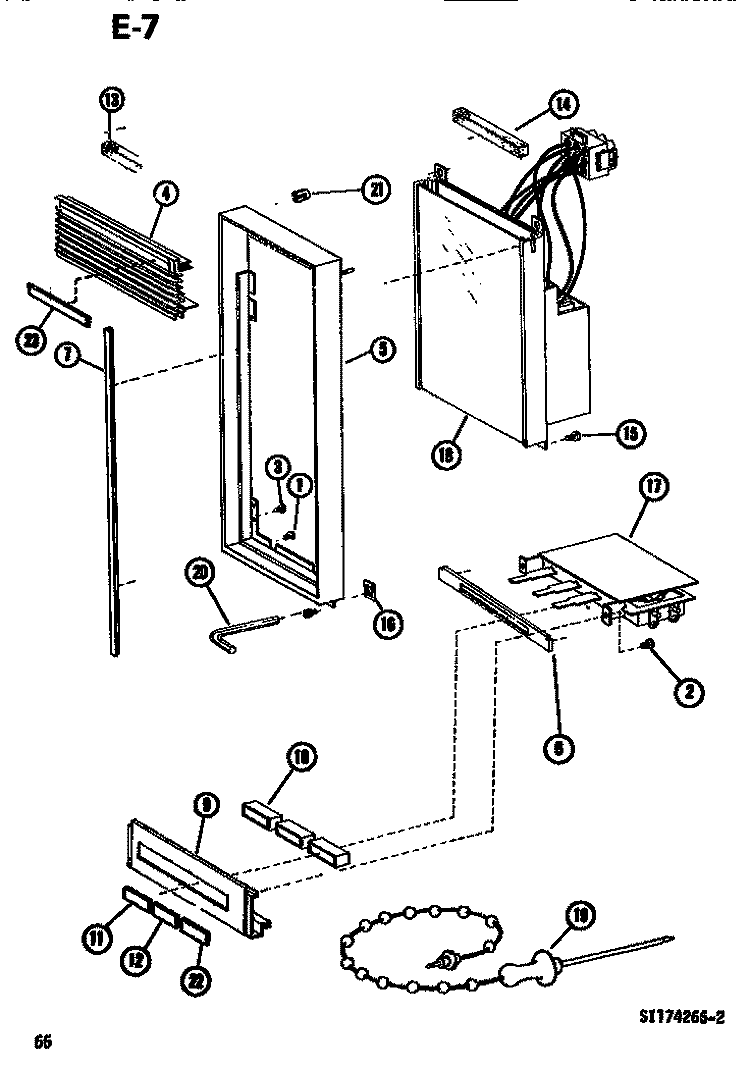 CONTROL PANEL Diagram and Parts List for RR59T P7495301M Amana Microwave