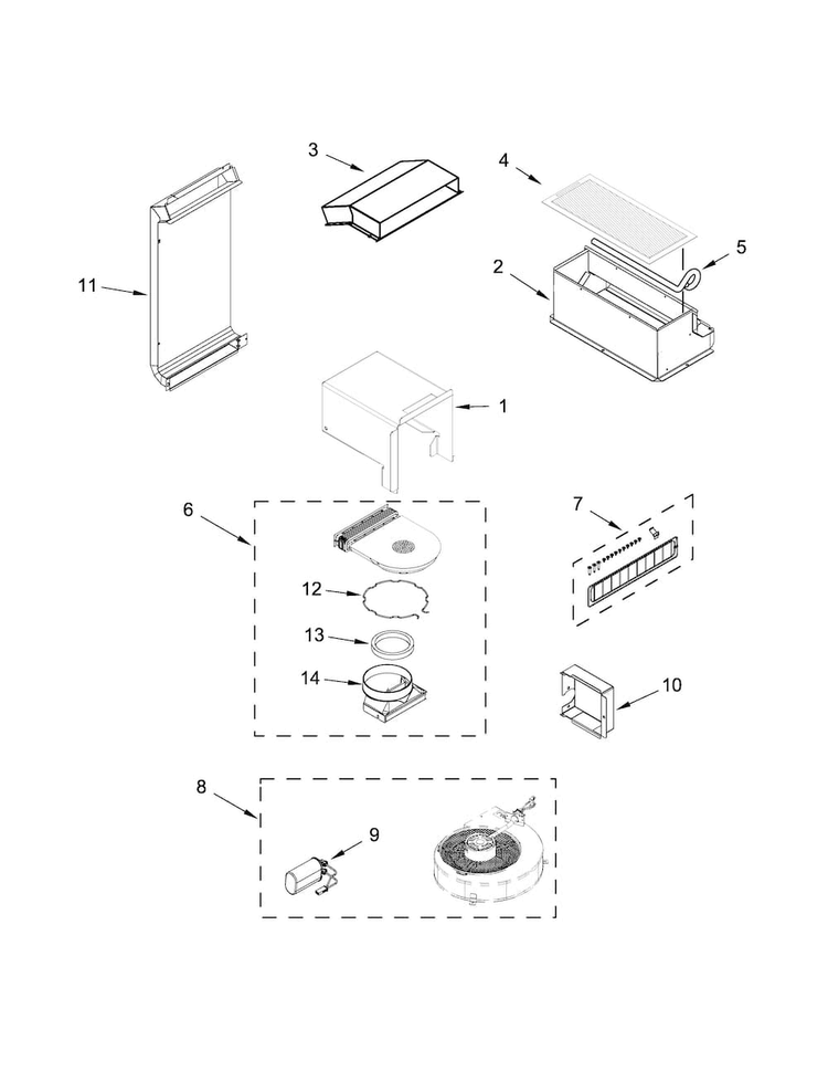 Blower Parts Diagram and Parts List for JDS1750CES0  Jenn-Air Range