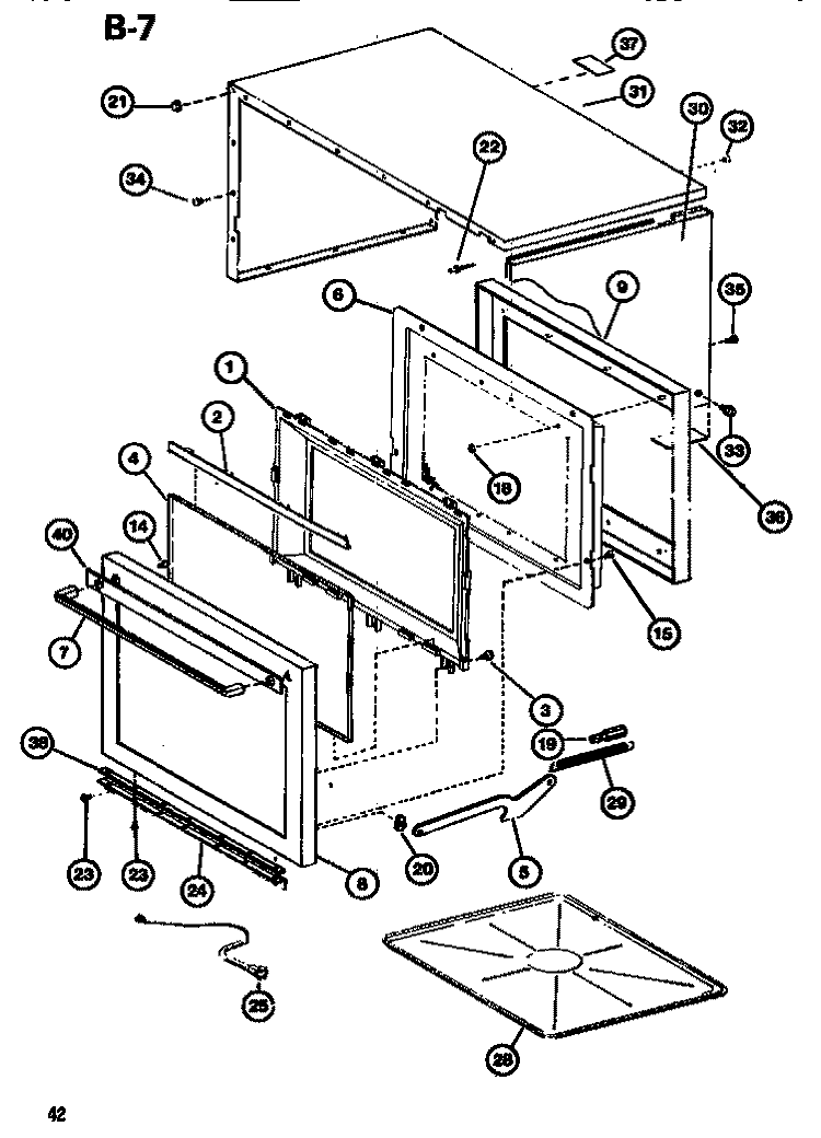 EXTERIOR Diagram and Parts List for RL59A P7547303M Amana Microwave