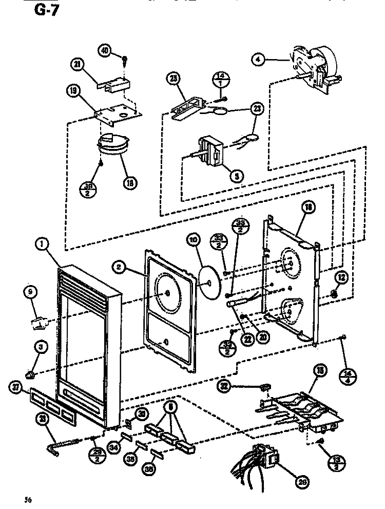 CONTROL PANEL Diagram and Parts List for RL53 P7578801M Amana Microwave