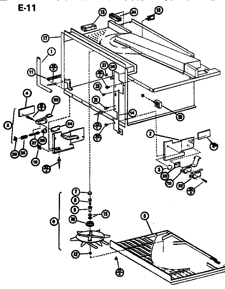 INTERIOR Diagram and Parts List for RL59 P7547301M Amana Microwave