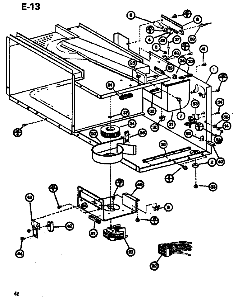 INTERIOR Diagram and Parts List for RL59 P7547301M Amana Microwave