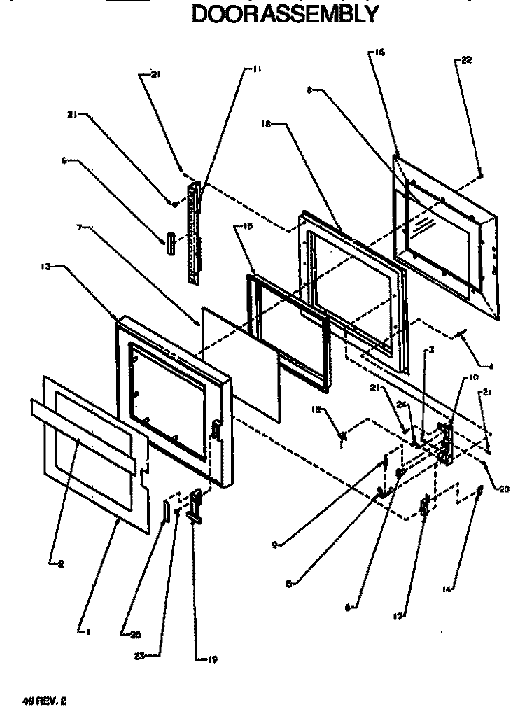 DOOR ASSY Diagram and Parts List for RS581SS P1110906M Amana Microwave