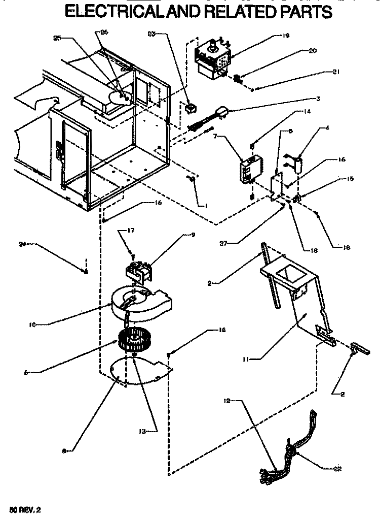 ELECTRICAL Diagram and Parts List for RS581SS P1110906M Amana Microwave