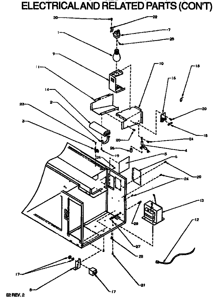 ELECTRICAL (CONT.) Diagram and Parts List for RS581SS P1110906M Amana Microwave