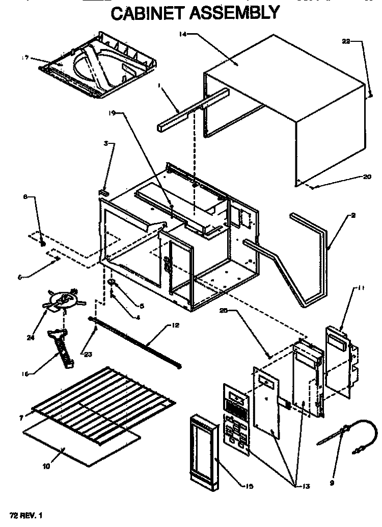 CABINET ASSY Diagram and Parts List for RS560I P1110911M Amana Microwave