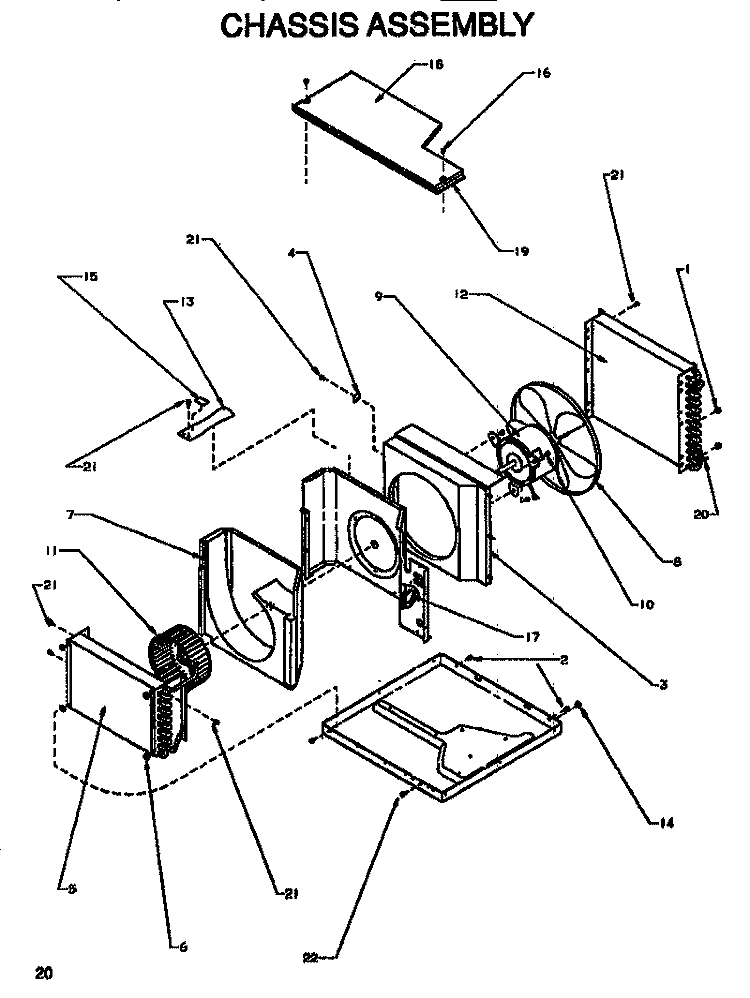CHASSIS ASSY Diagram and Parts List for 12C5W P1118121R Maytag Air Conditioner