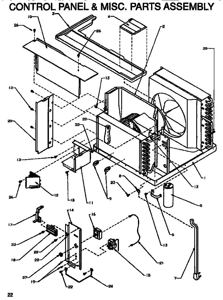 CONTROL PANEL & MISCELLANEOUS Diagram and Parts List for 12C5W P1118121R Maytag Air Conditioner