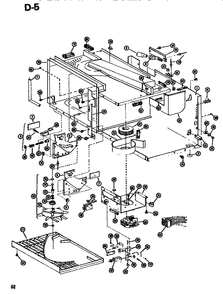 INTERIOR Diagram and Parts List for RRC57D P7428401M Amana Microwave