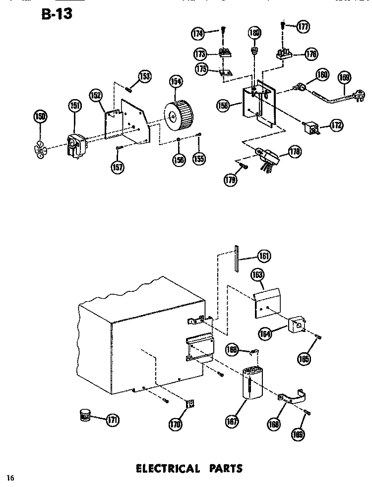 ELECTRICAL Diagram and Parts List for ERC10PB P7194501M Amana Microwave
