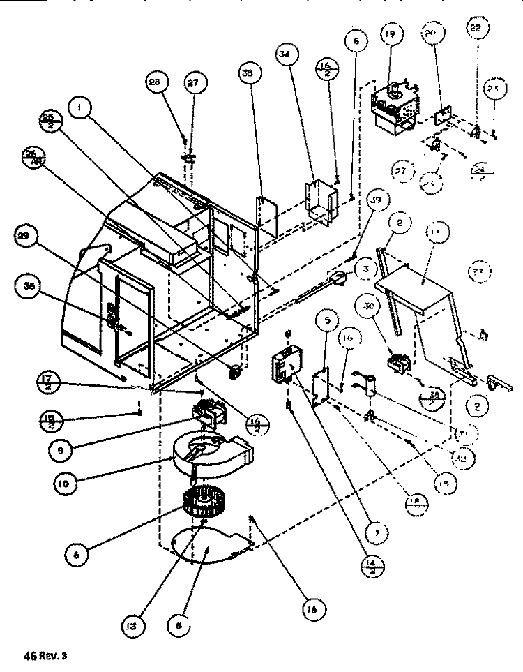 Page 4 Diagram and Parts List for RFS510SE P7836102M Amana Microwave