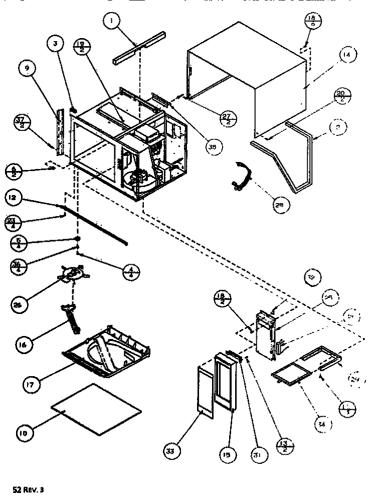 Page 2 Diagram and Parts List for RFS58MP P1119201M Amana Microwave