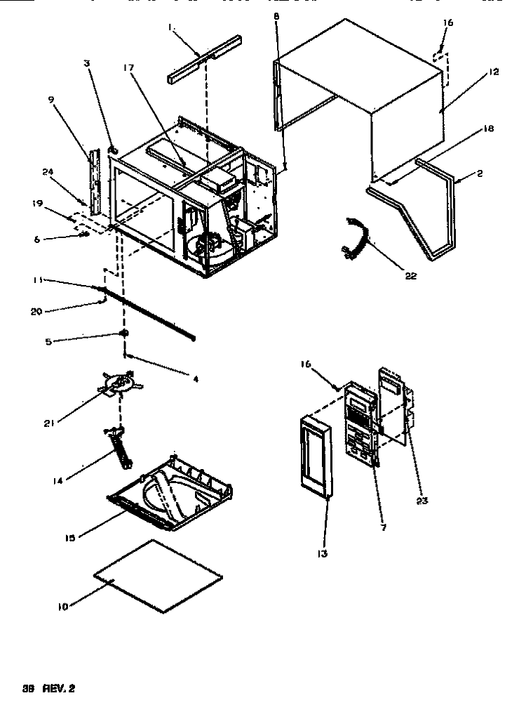 Page 2 Diagram and Parts List for RCS850MPB P1158103M Amana Microwave