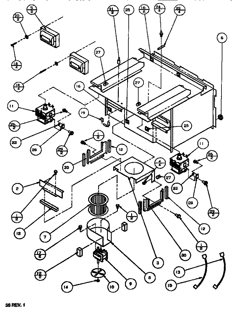 Page 4 Diagram and Parts List for MC5214MP P1165402M Amana Microwave