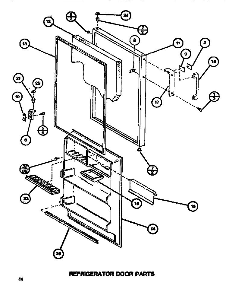 REF DOOR Diagram and Parts List for TM516G1 P7655601W Amana Refrigerator