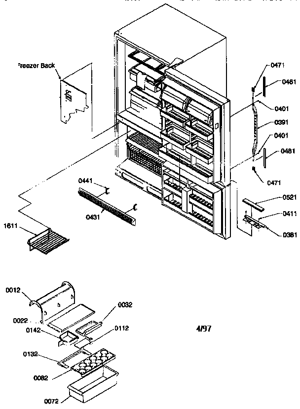 Door Handles And Accessories Diagram and Parts List for 77275-P1311201WE  Amana Refrigerator