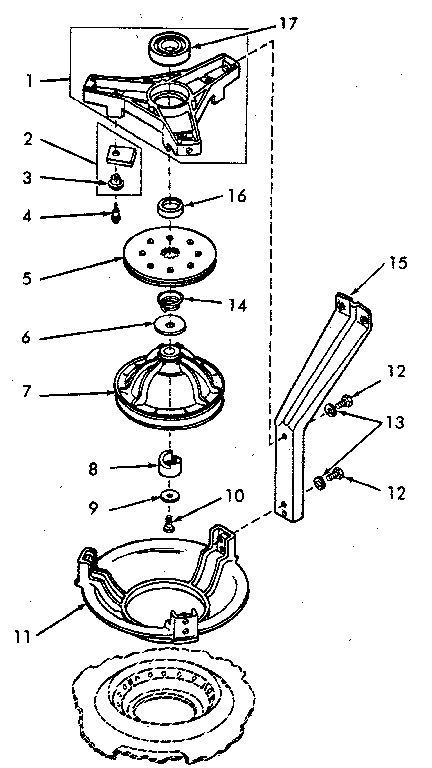 Bearing Housing, Brake, Pulley And Pivot Dome Diagram and Parts List for NA8631W33921  Speed Queen Washer