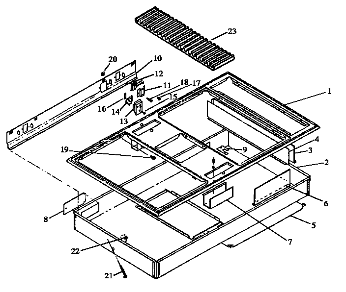 Burner Box Section Diagram and Parts List for AKDG1E1-P1131613NB  Amana Cooktop