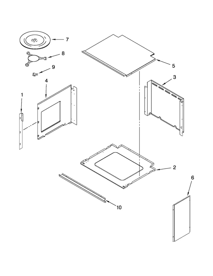 Top Support And Turntable Parts Diagram and Parts List for JMW2430WP01  Jenn-Air Microwave