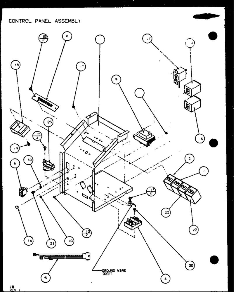 Control Panel Assembly 1 Diagram and Parts List for PTC12300ER P9812515R Amana Air Conditioner