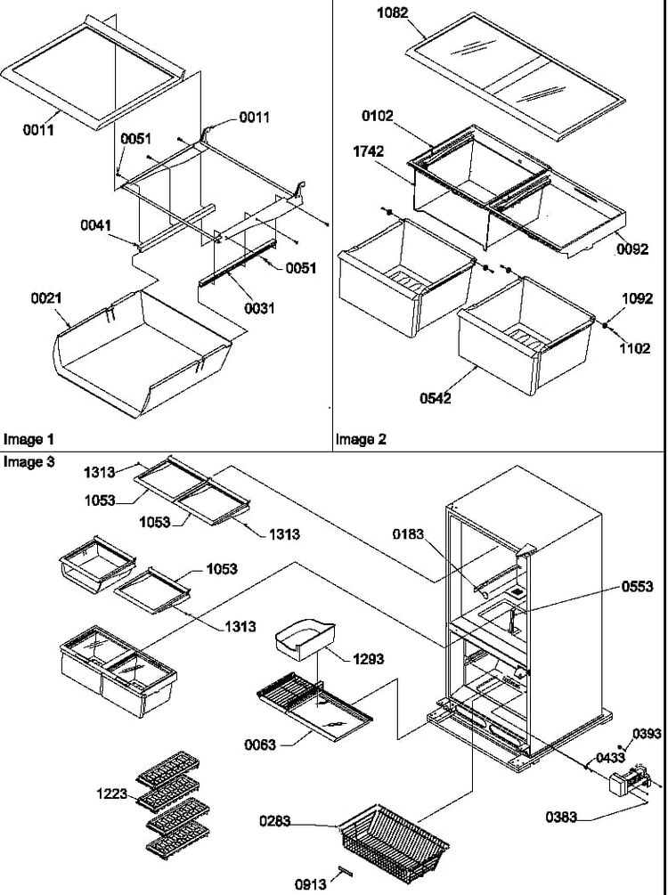 Shelving Diagram and Parts List for BBI20TL-P1199101WL  Amana Refrigerator