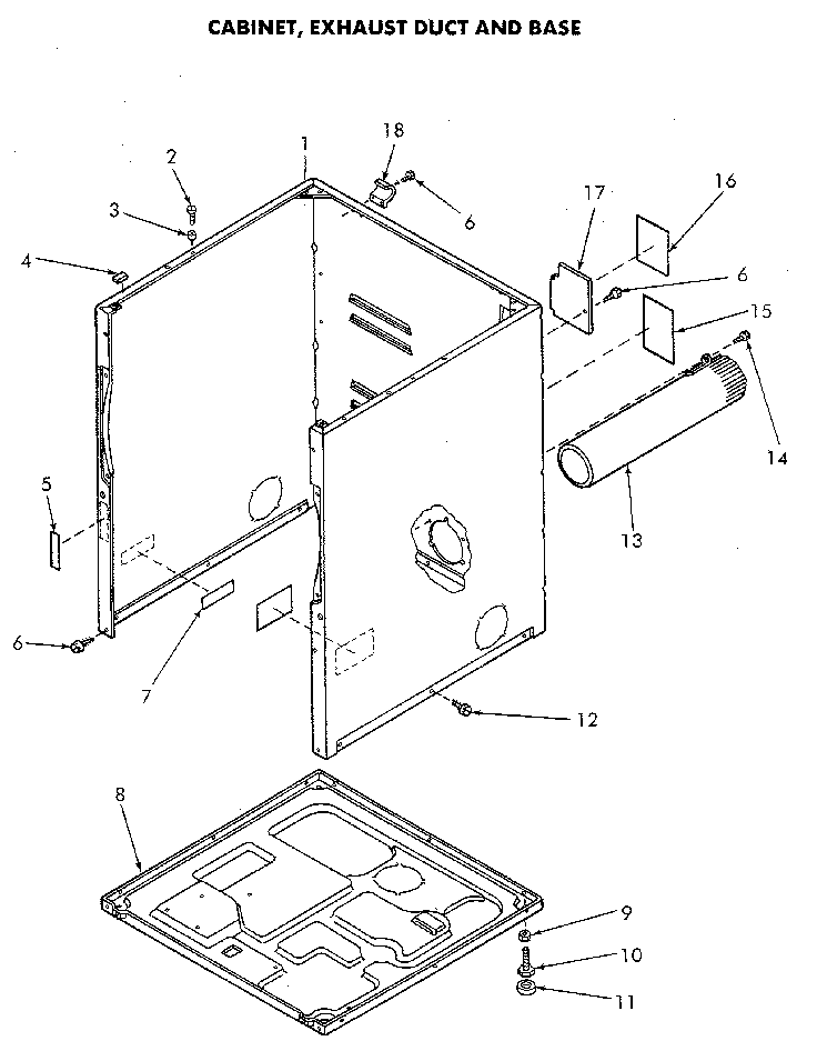 Cabinet And Base Diagram and Parts List for NE6813L43838  Speed Queen Dryer