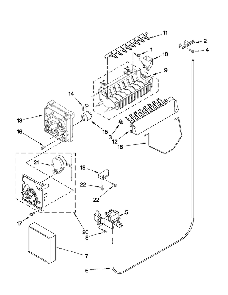 Icemaker Parts Diagram and Parts List for MSD2542VES04  Maytag Refrigerator