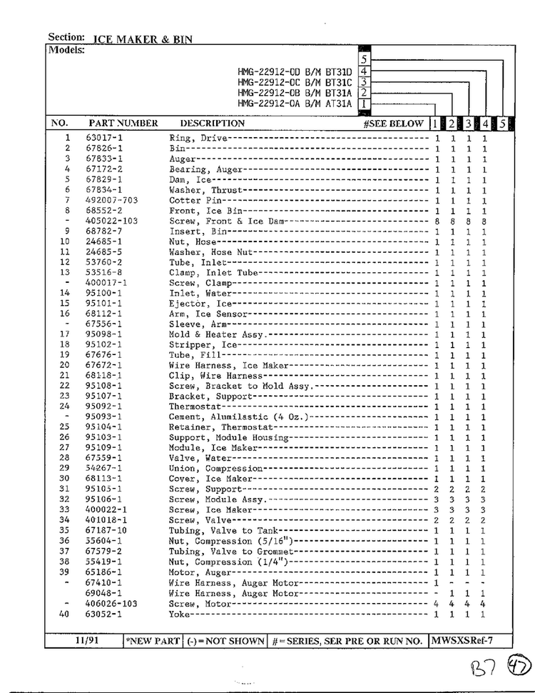 Ice Maker And Bin Page 2 Diagram and Parts List for HMG-22912-0C  Admiral Refrigerator