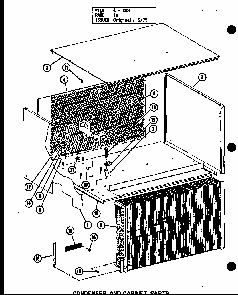 Condenser And Cabinet Parts (crh5-1/p55201-25c) Diagram and Parts List for CRH5-1 P55200-25C Amana Air Conditioner