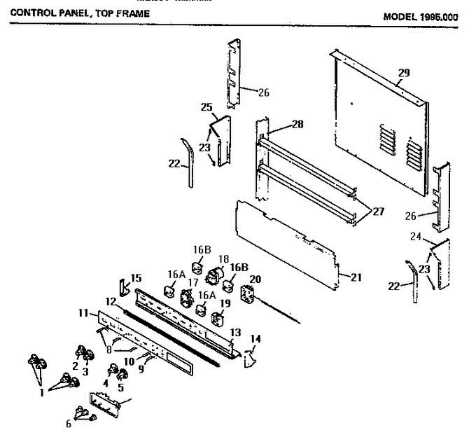 01 - Control Panel Diagram and Parts List for 1995000  Litton Microwave Oven Combo