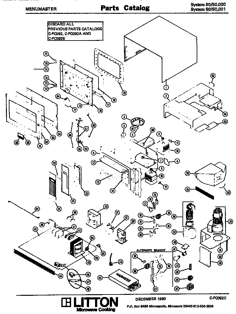 Section 3 Diagram and Parts List for 80 51001 Amana Microwave