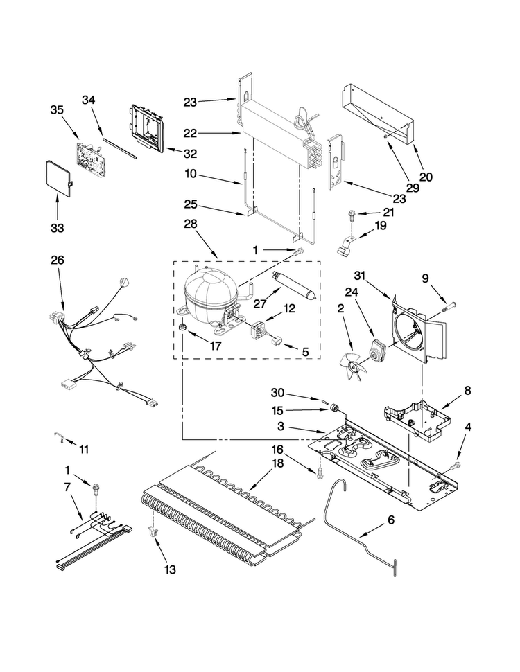 Unit Parts Diagram and Parts List for JFC2089HEP6  Jenn-Air Refrigerator