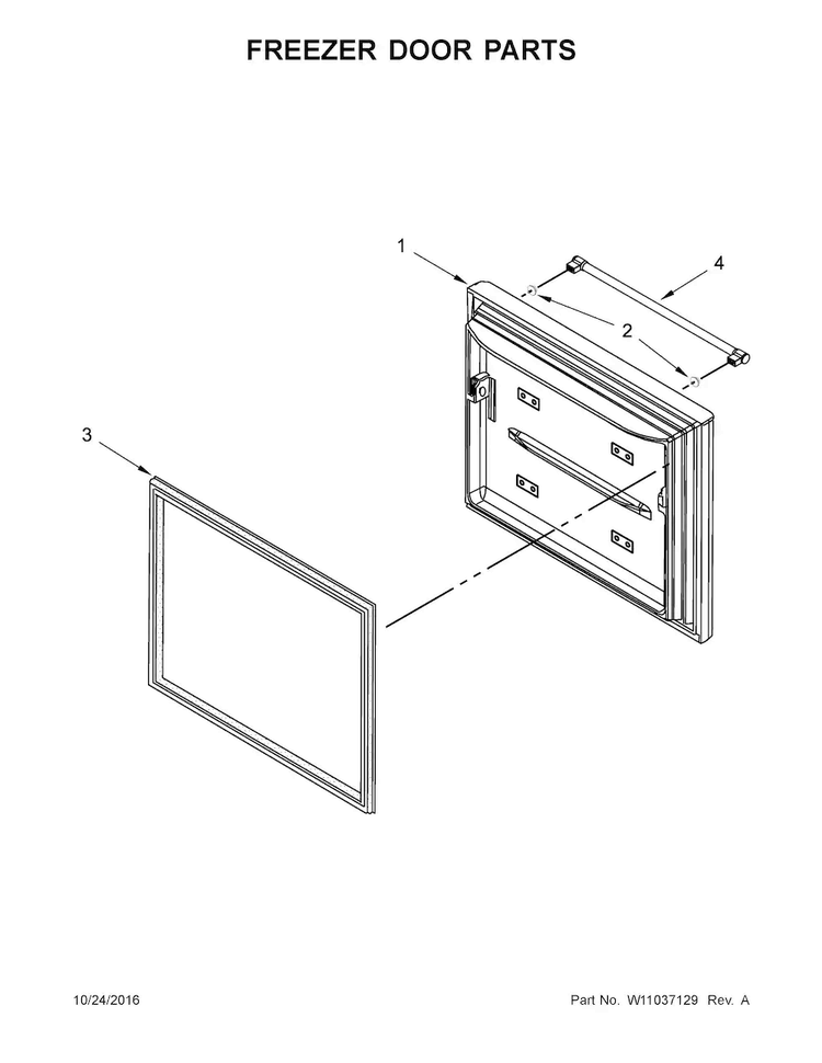 Freezer Door Parts Diagram and Parts List for MFB2055FRW00  Maytag Refrigerator