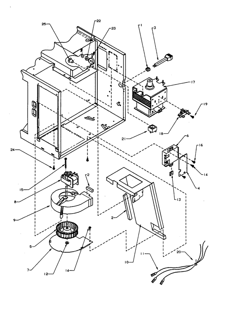 Electrical Parts Diagram and Parts List for RSBG659P P1170306M Amana Microwave
