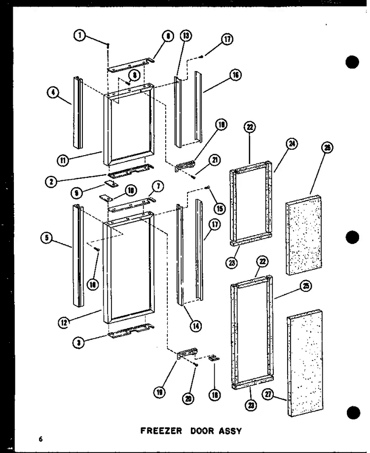 Freezer Door Assy Diagram and Parts List for SRI19W-A-P60350-49WA  Amana Refrigerator