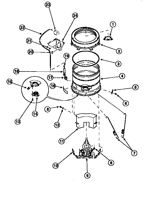 Pressure Hose And Counterweight Diagram and Parts List for LWA90W PLWA90AW Amana Washer